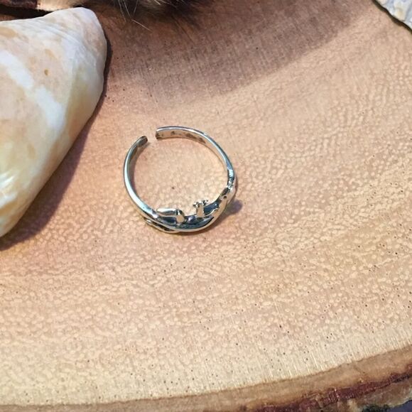 Lizard Sterling Silver Toe Ring Midi Ring - Picture 5 of 5